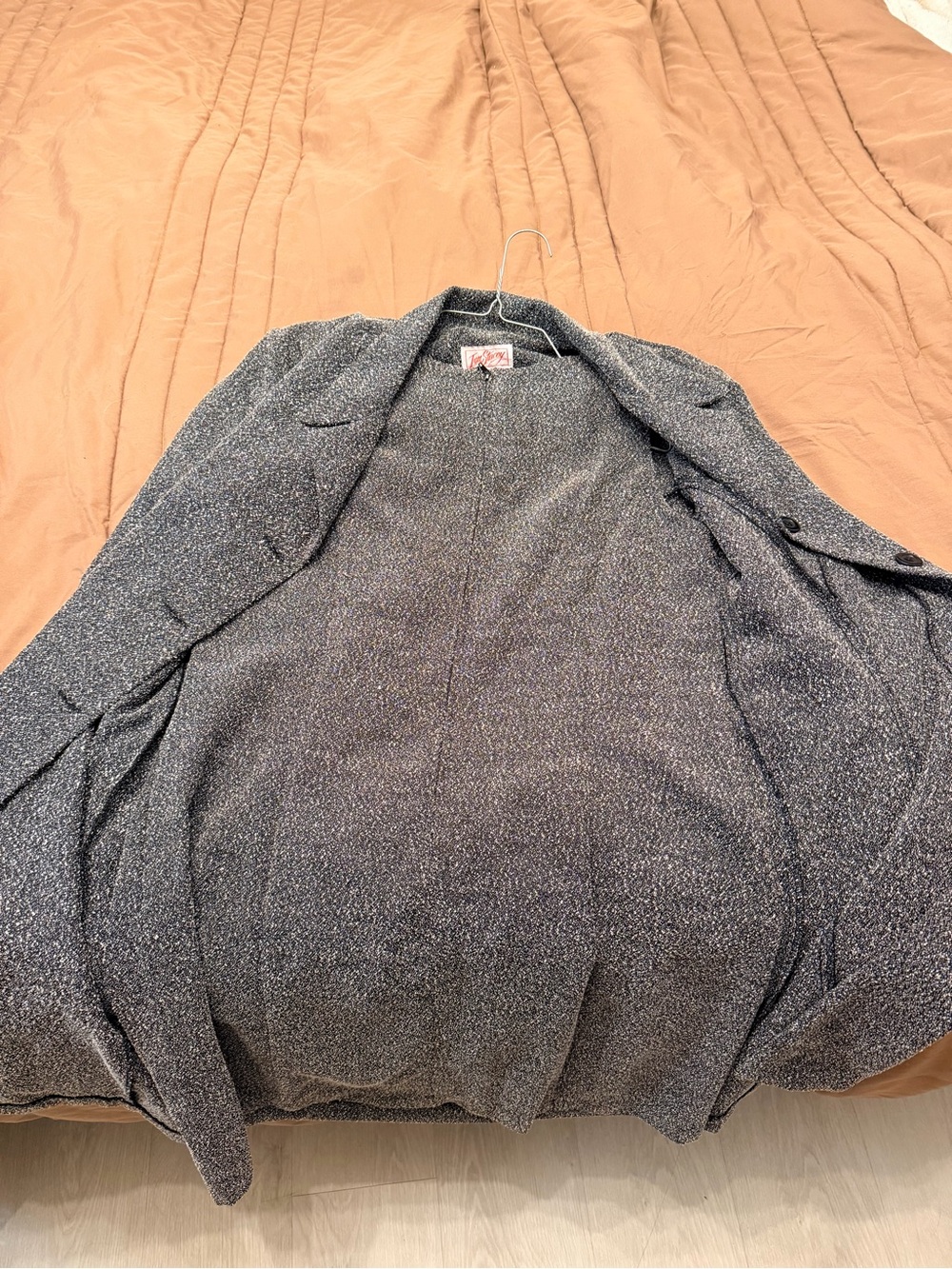 Women’s Grey Speckled pea Jacket and dress set